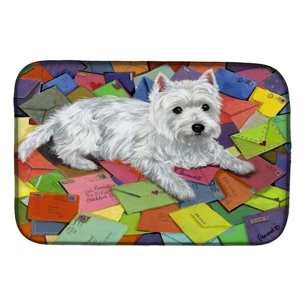 Carolines Treasures Carolines Treasures PPP3289DDM 14 x 21 in. Westie Zoes Mail Dish Drying Mat PPP3289DDM - main